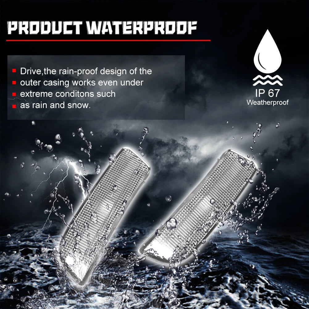 2X Front Fender Bumper Side Marker Reflector Light Clear for VW Tiguan (2009–2017)