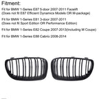 Pair Front Bumper Grille for BMW 1 Series E81 E82 E87 E88 (2007–2013) Black