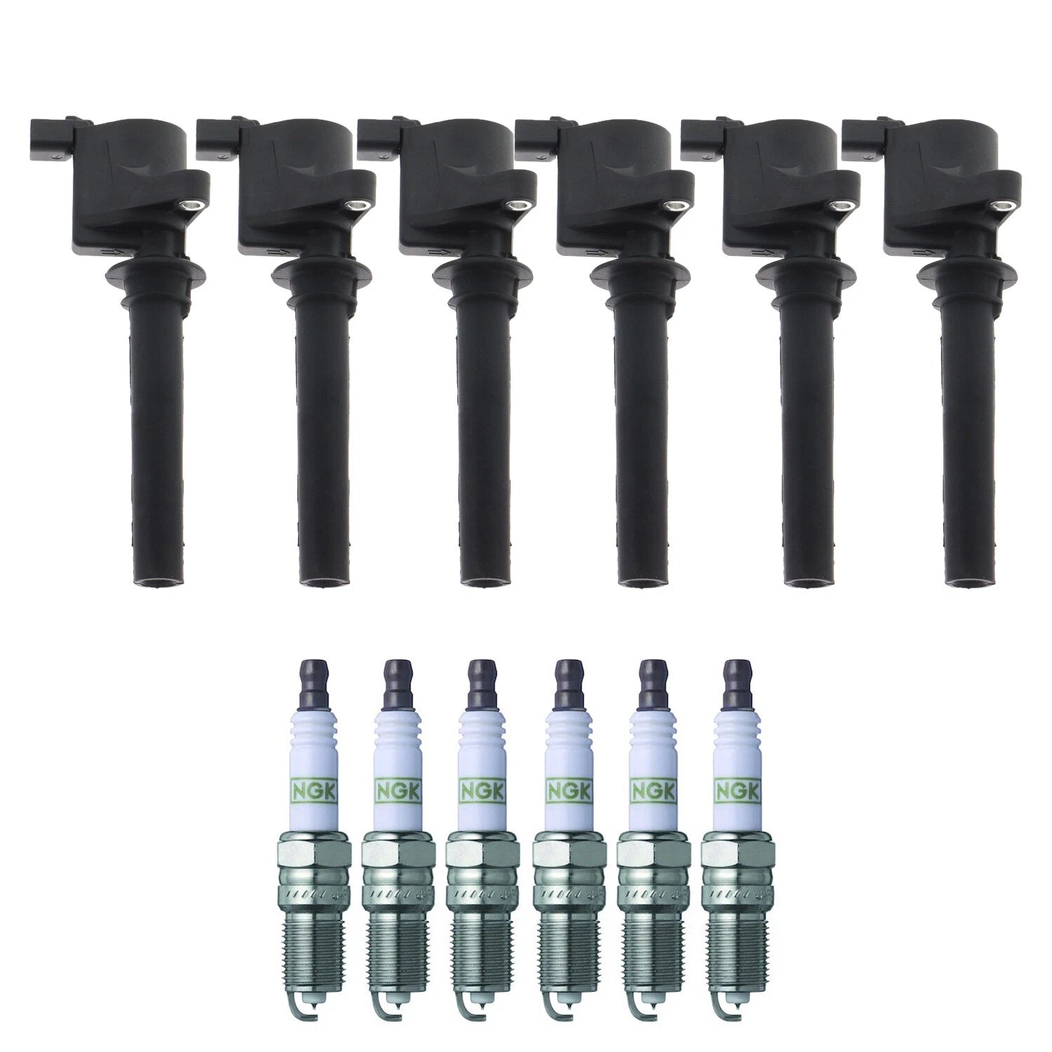 Set of 6 Ignition Coils & NGK G-Power Spark Plugs for Mazda 6 Tribute (2001–2008)