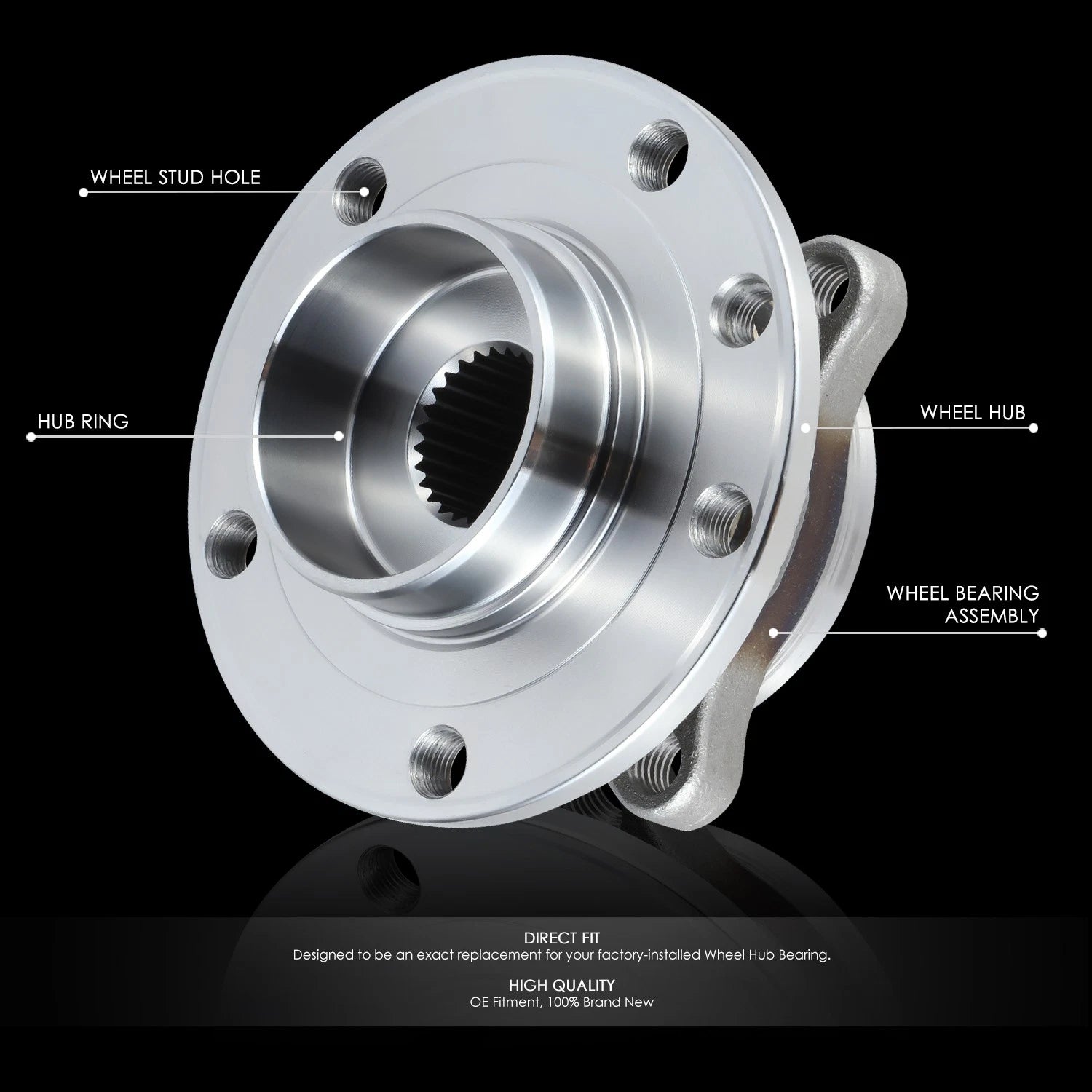 Front Left/Right Wheel Bearing & Hub for Chrysler 200 Dodge Dart (2013–2017)