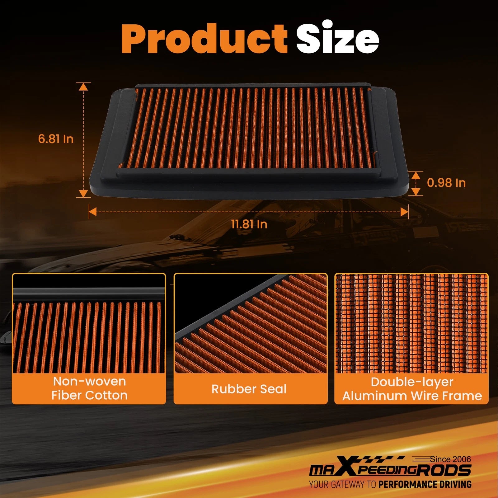 Engine Air Filter for Honda Odyssey, Pilot 3.5L (2005–2015) 17220RGLA00
