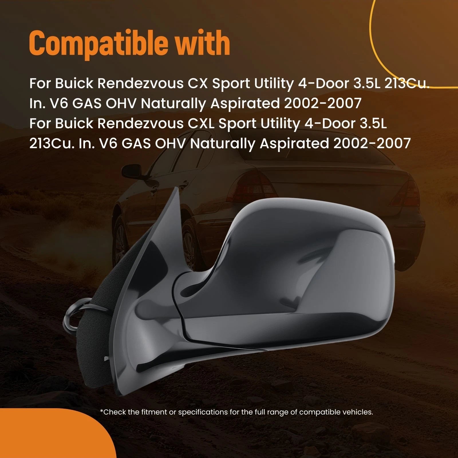 Left Side Power Mirror for Buick Rendezvous (2002–2007) 15213869