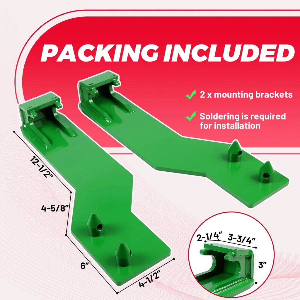 Quick Tach Weld On Mounting Brackets for John Deere Tractor Loader