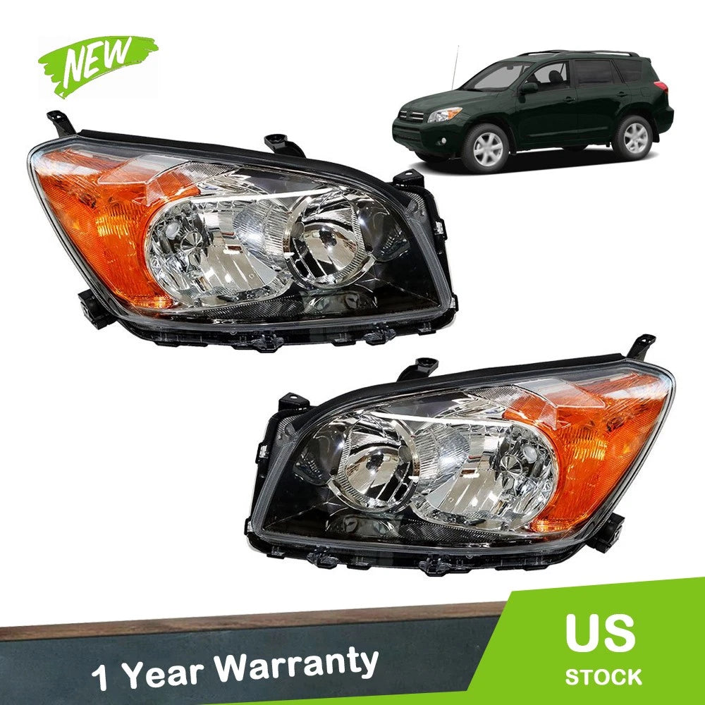 Clear Lens Headlight Assembly Set for Toyota RAV4 Sport (2009–2012)