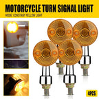 Amber Turn Signal Indicator Lights for Universal Motorcycle (10mm Thread)