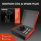 Ignition Coil & 4x Double Iridium Spark Plugs for Chevy Optra (2004-2007)