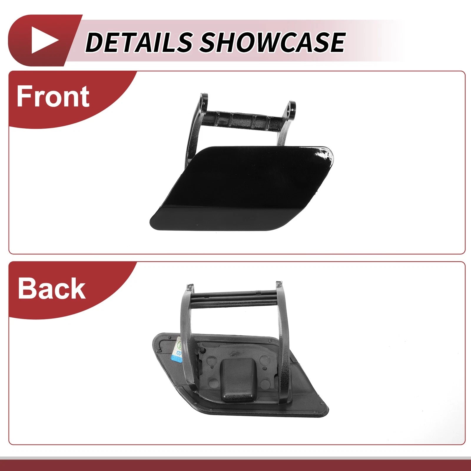 Front Left Washer Nozzle Cover Cap No. 51117335053 for BMW 740i (2013–2015) Black