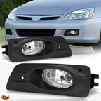 OE Style Clear Lens Front Fog Lights + Switch + Wire for Honda Accord (2006–2007)