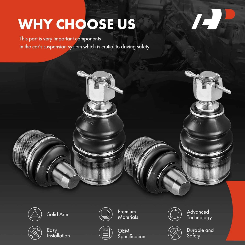 Set of 4 Front Upper & Lower Ball Joints for Ford E-150 E-250 (1997-2014)