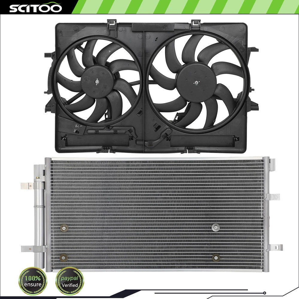 AC Condenser and Cooling Fan Kit for Audi A4 A5 (2009–2016)