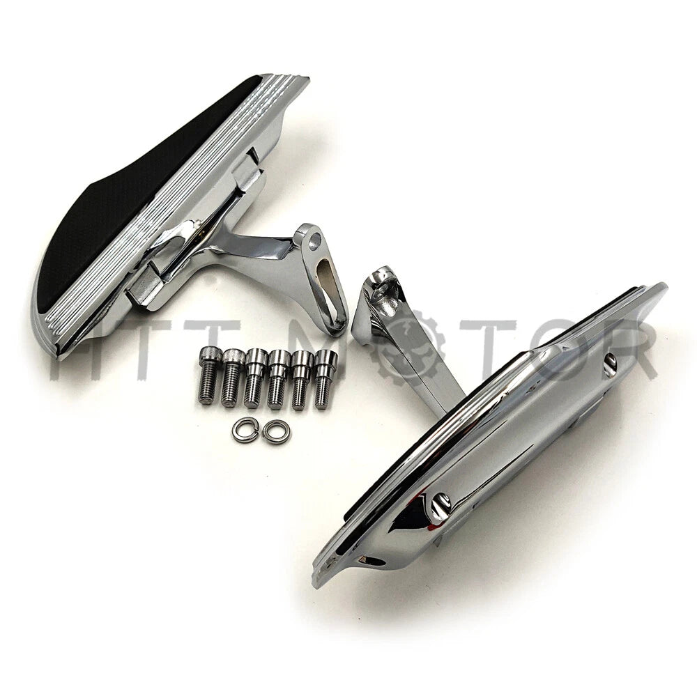 Chrome Shark Fin Defiance Passenger Floorboard Mounting Bracket for Touring (1993–Present)