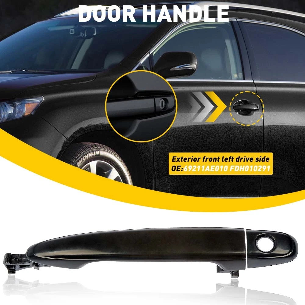 Door Handle for Toyota Camry (2007–2011) Left Front Textured Black Plastic