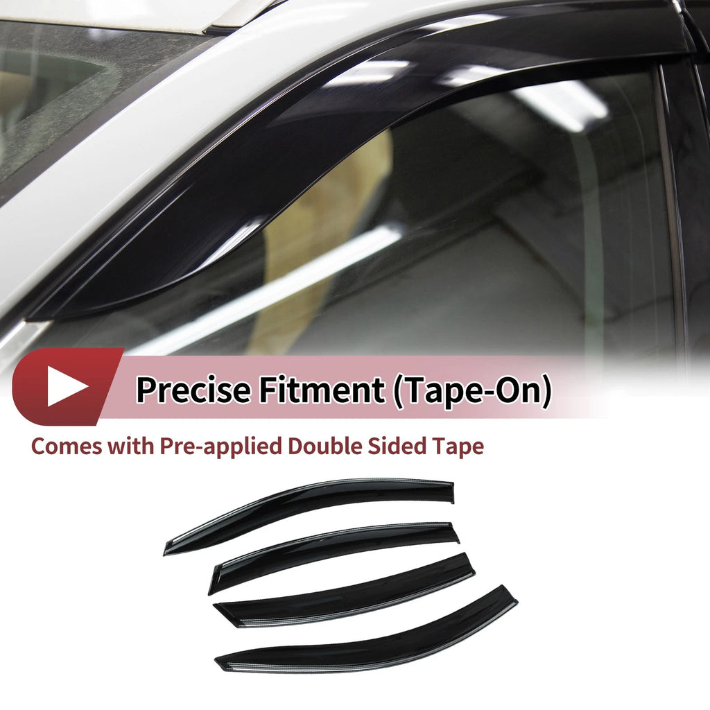 Set of 4 Window Deflectors for Nissan Sentra (2007–2012) Black Vent Visor