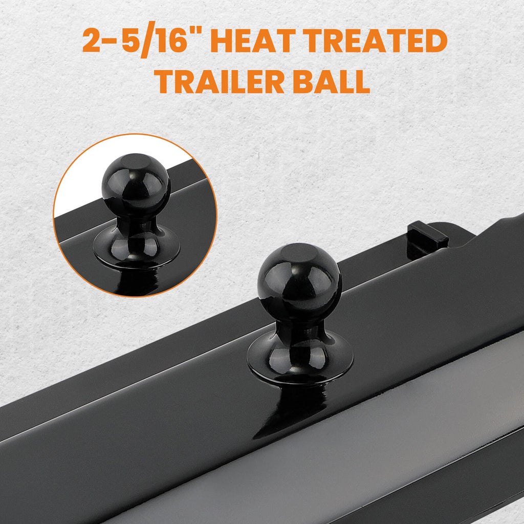 Gooseneck Trailer Hitch Kit for 5th Wheel Rail (25000lb, Black)
