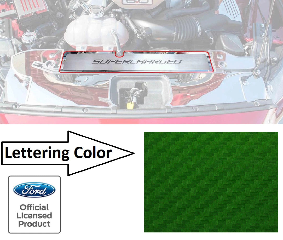 Radiator Cover Trim Plate Replacement Green Carbon Fiber for 2015–2017 Mustang GT