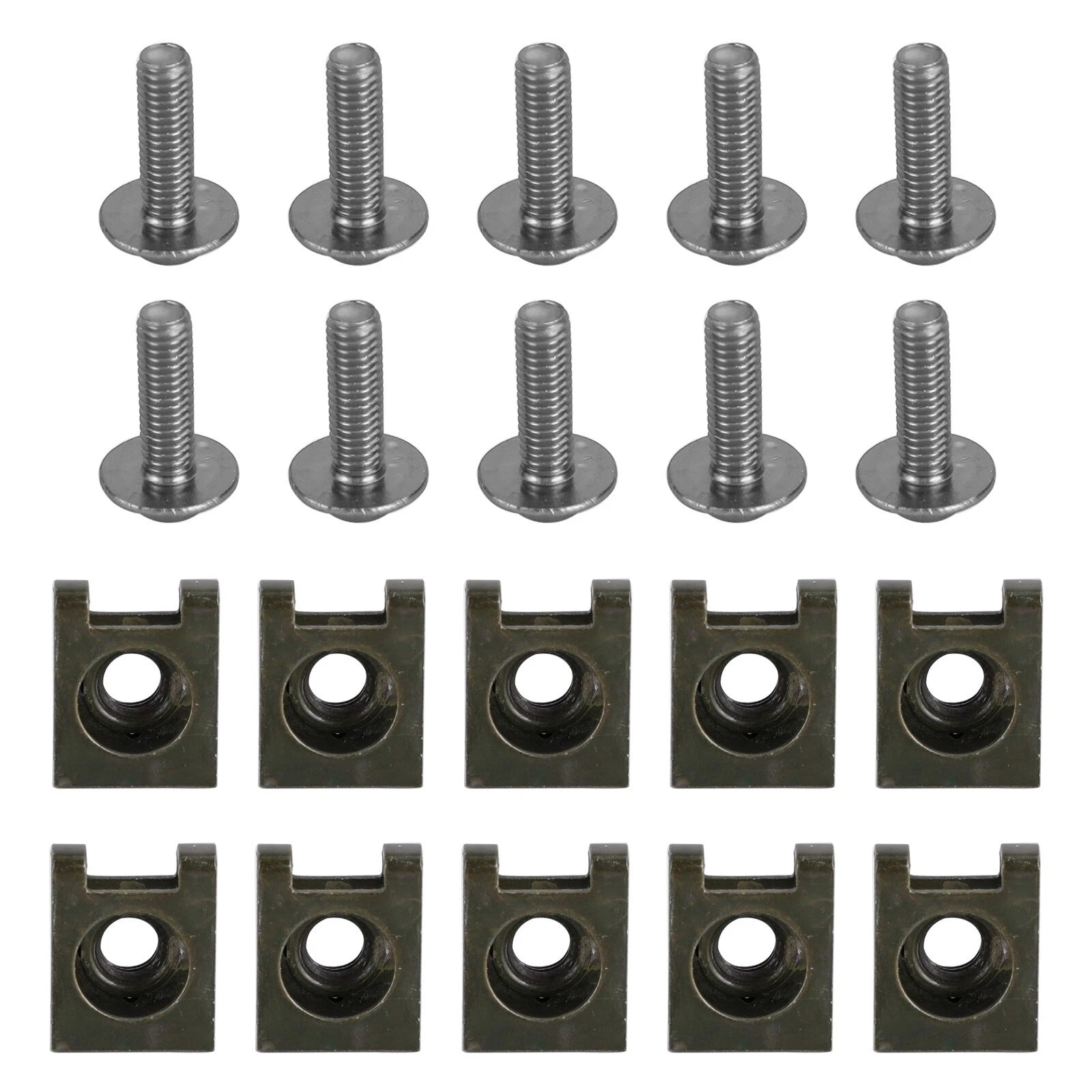 10x Aluminum M6x20mm Screen Bolts & Spring C Clips for Honda (T)