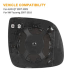 Heated Aspheric Left Side Door Mirror Glass for VW Touareg (2007–2010)