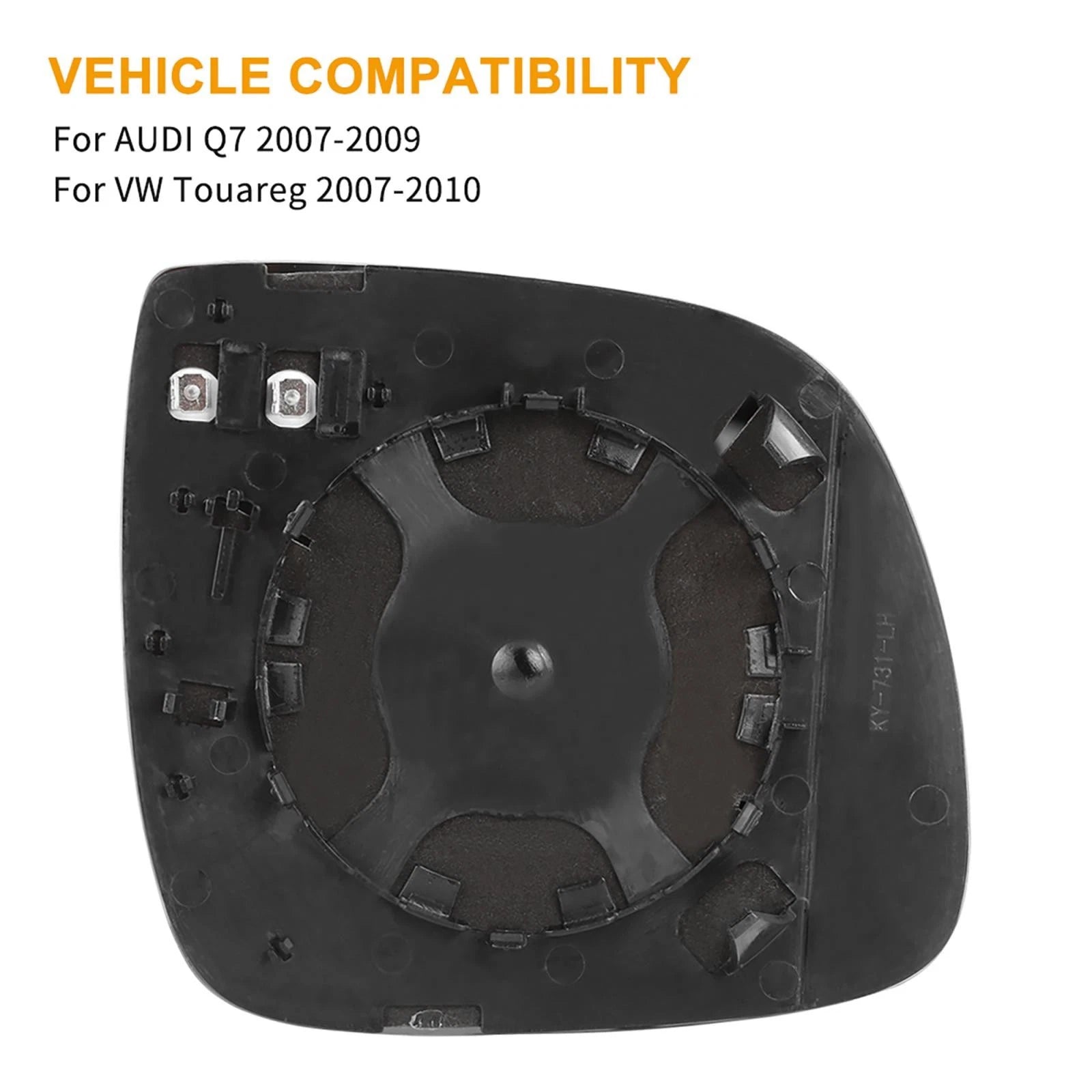 Heated Aspheric Left Side Door Mirror Glass for VW Touareg (2007–2010)