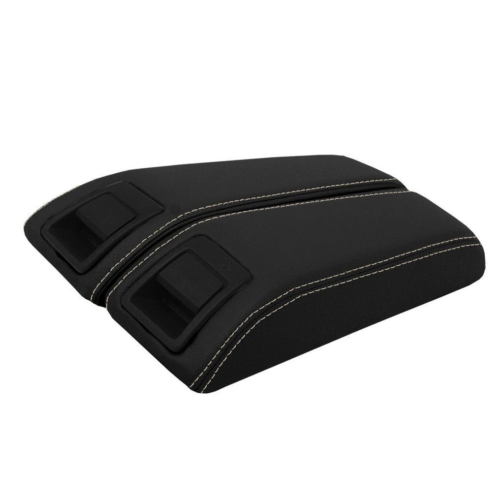 Leather Synthetic Console Armrest Cover for Lincoln MKX (2011–2015) Beige Stitch