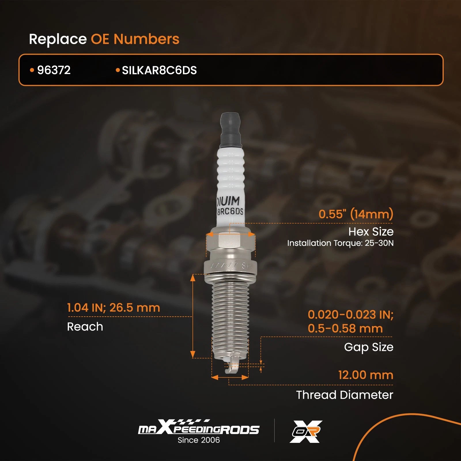 Iridium Platinum Spark Plugs for Maserati Ghibli Levante Quattroporte (2014–2020)