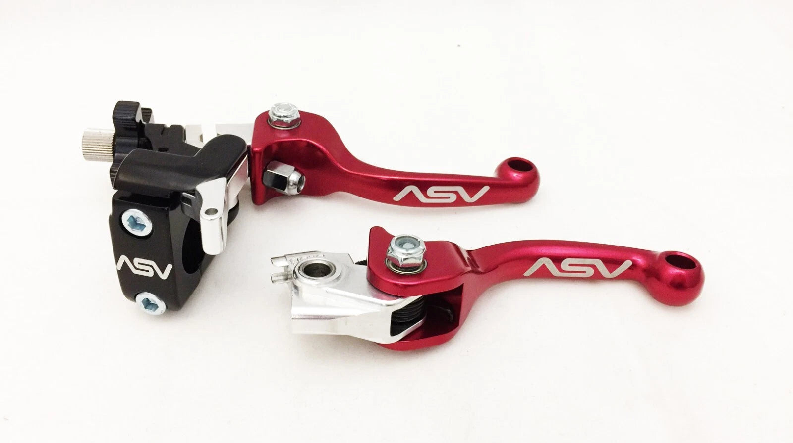 Front Brake Clutch Perch Levers Pair for Honda CRF (Shorty, Red)