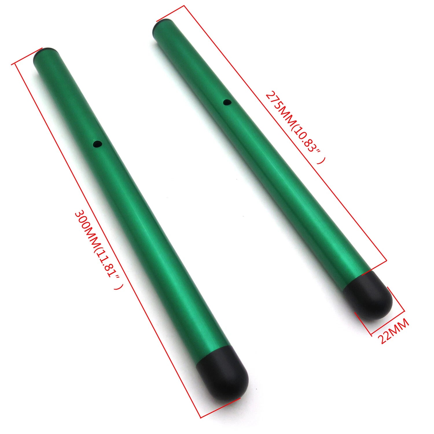 2X Clip-on Handlebars 7/8" for Universal Motorcycles (22mm) Green