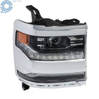 LED Headlight for Chevrolet Silverado 1500 (2016–2018) Chrome Housing Right Side