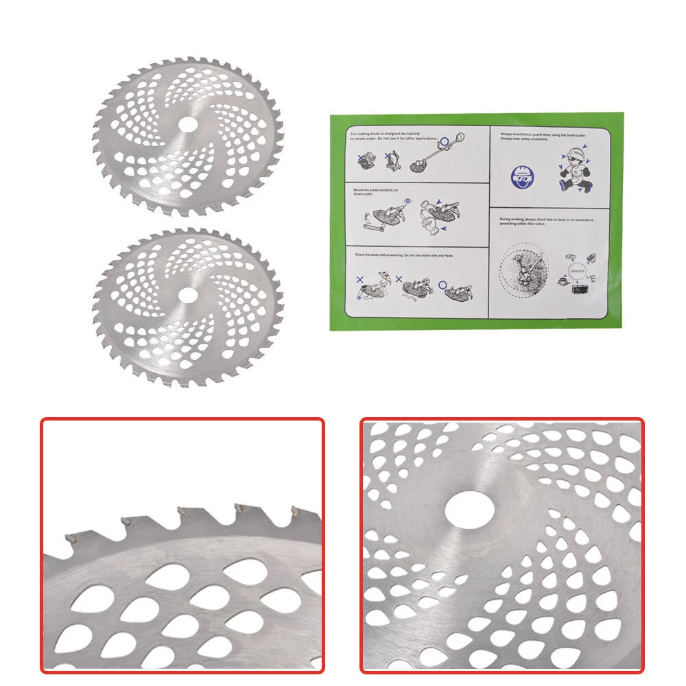 Set of 2 Carbide Tip Brush Blades for Cutter (10" x 40T)