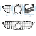 Front Upper Bumper Grille for Mercedes-Benz C180 (Chrome, Silver, Black)