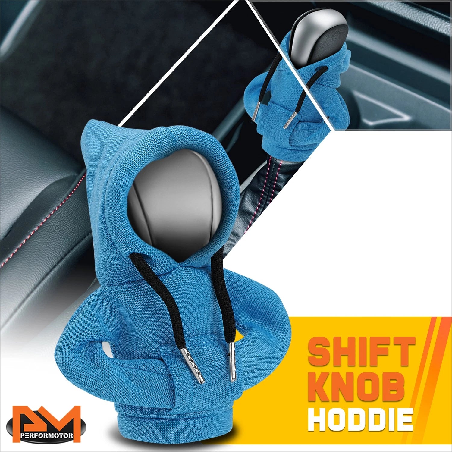 Gear Shift Knob Cover for Universal Car Shifter Interior Trim (Blue)