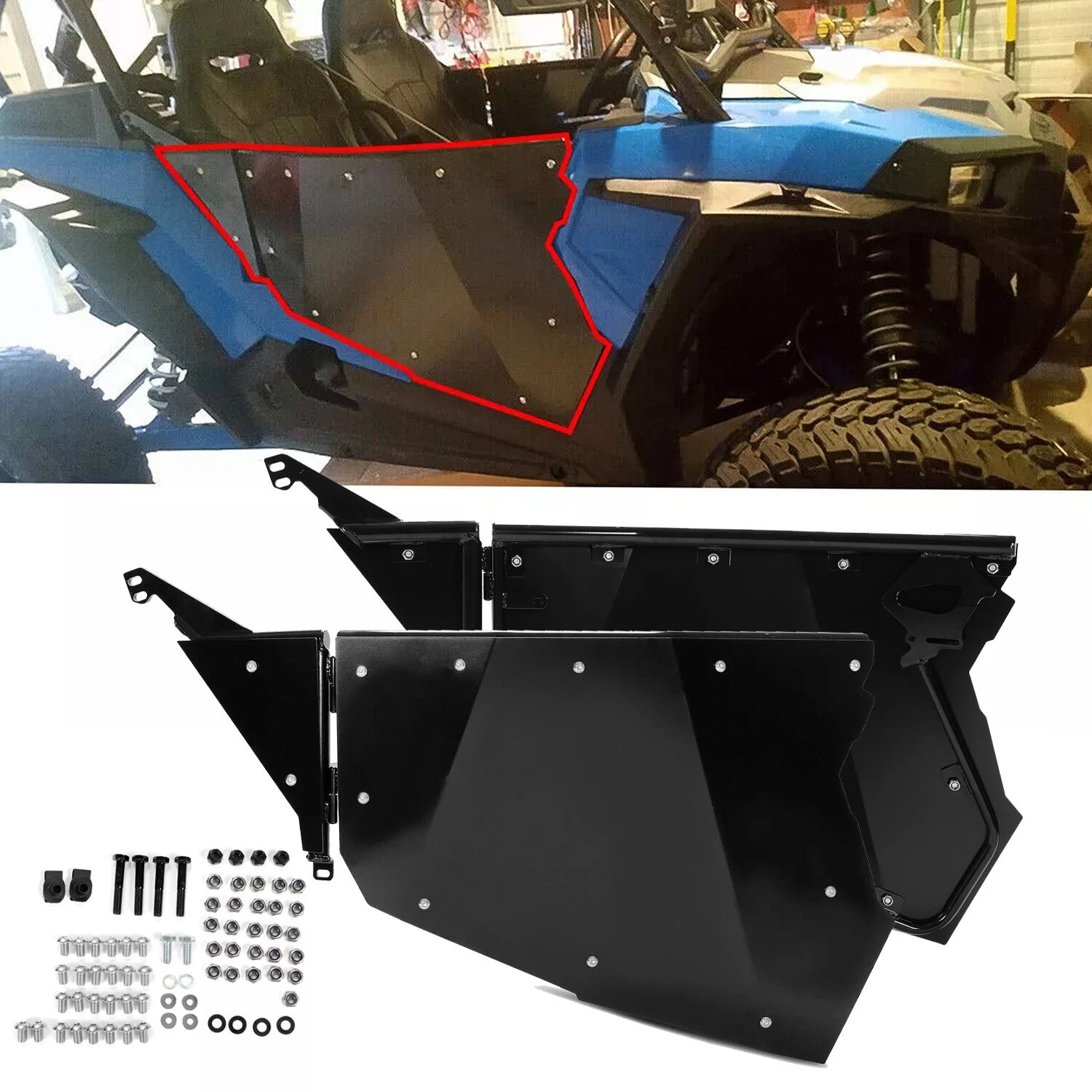 Pair Aluminum Full Doors for Polaris RZR XP 1000 Turbo S (2014–2023)