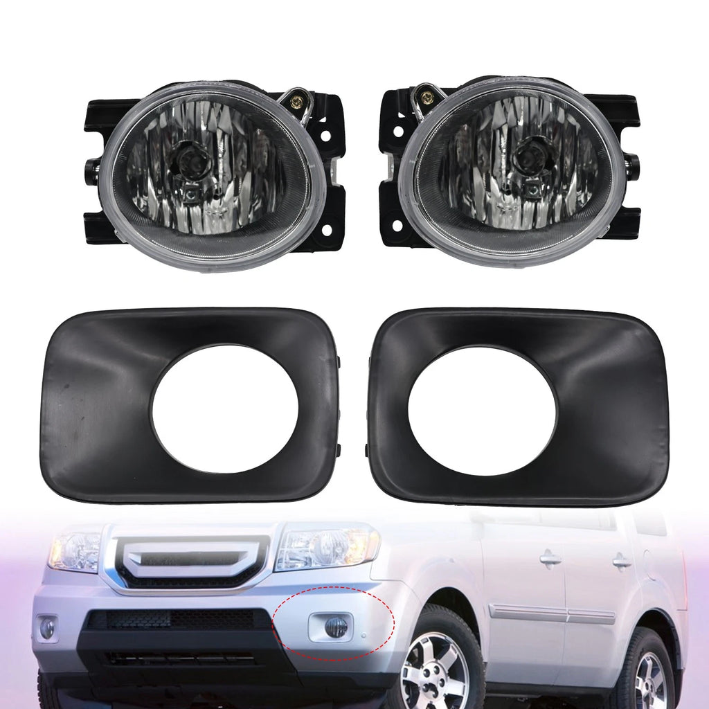 2X Fog Lights w/Fog Lamp Trim for Honda Pilot (2009–2011) 71107-SZA-A00ZZ