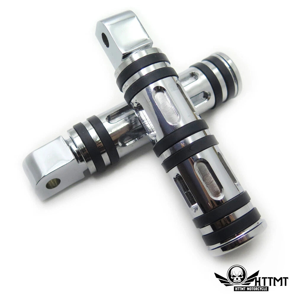 Chrome Edge Cut Footpegs for Yamaha Road Star Warrior (2002–2009)