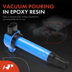 Set of 4 Blue Ignition Coils for Mitsubishi Outlander (2008–2013) Lancer (2008–2017)