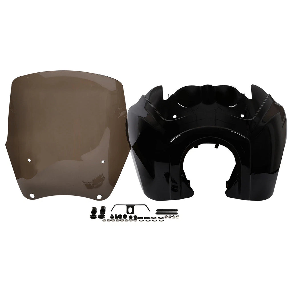 15" Black Front Fairing Windshield for Harley Dyna Super Wide Glide