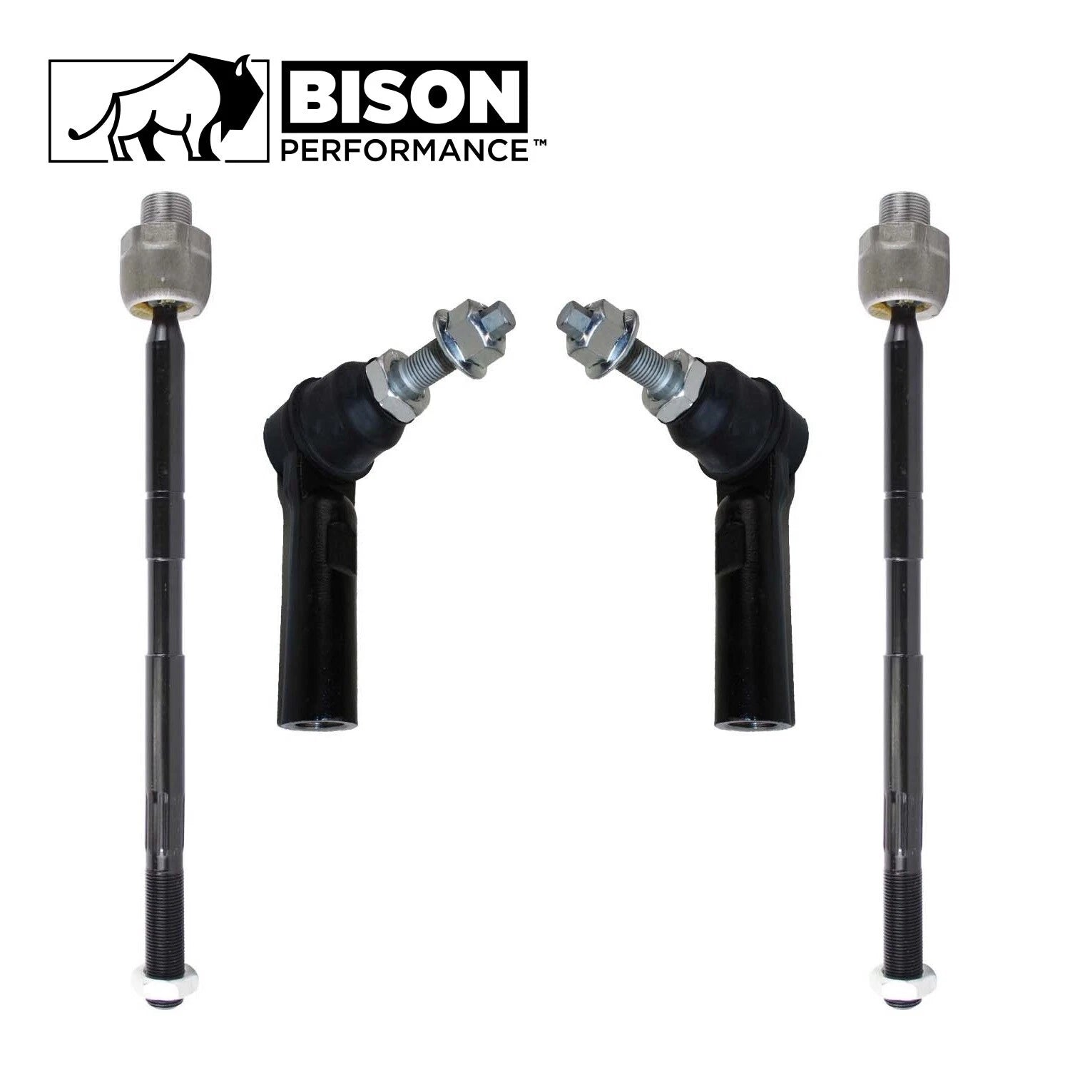 Set of 4 Inner Outer Steering Tie Rod Ends for Dodge Ram RWD