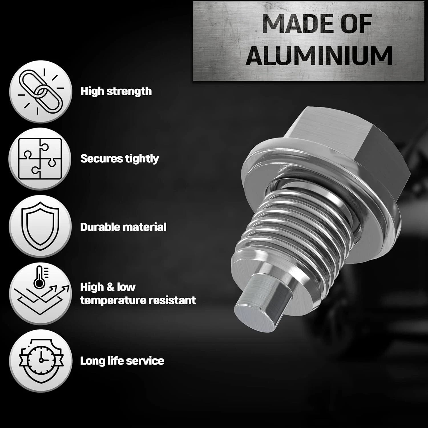 2X M14x1.5 Magnetic Oil Drain Plug for Universal Car (All Models)