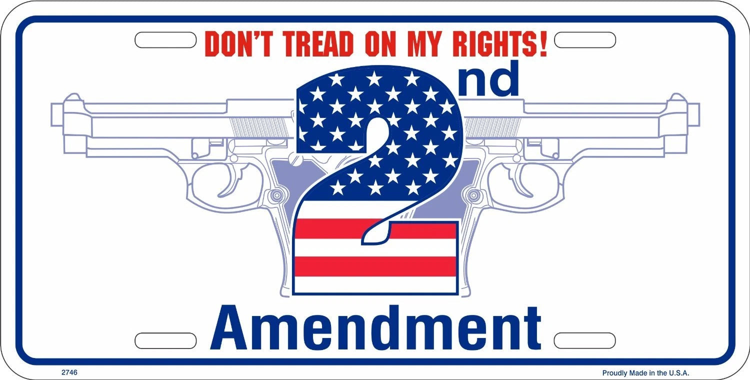 2nd Amendment License Plate Tag for Universal Fit