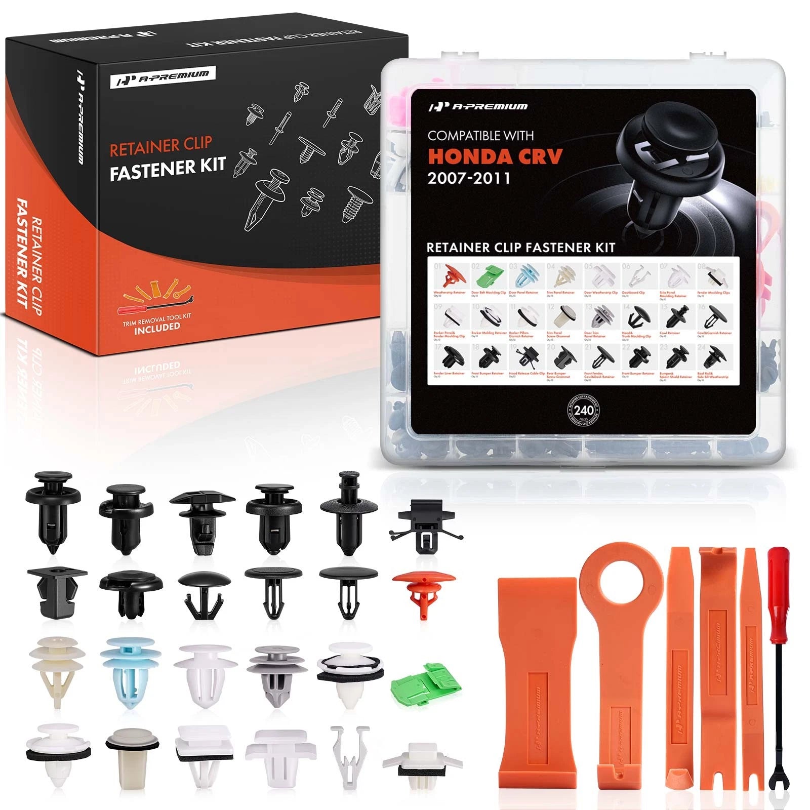 240Pcs Trim Clip Retainer Kit for Honda CR-V (2007–2011)