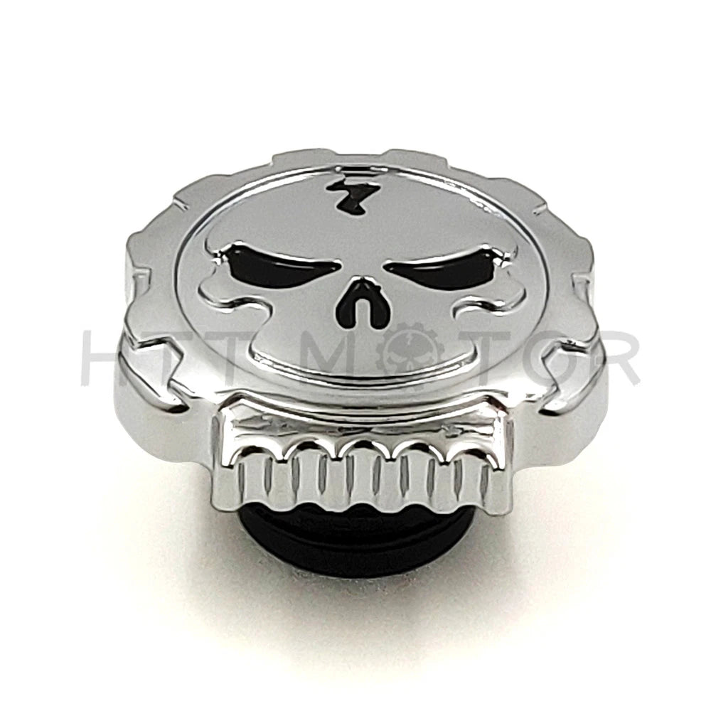Chrome Skull Vented Gas Cap for Harley XL & Big Twin (1984–2015)