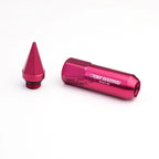 20x M12x1.5 90mm Tall Pink Aluminum Spiked Lug Nuts + Adapter