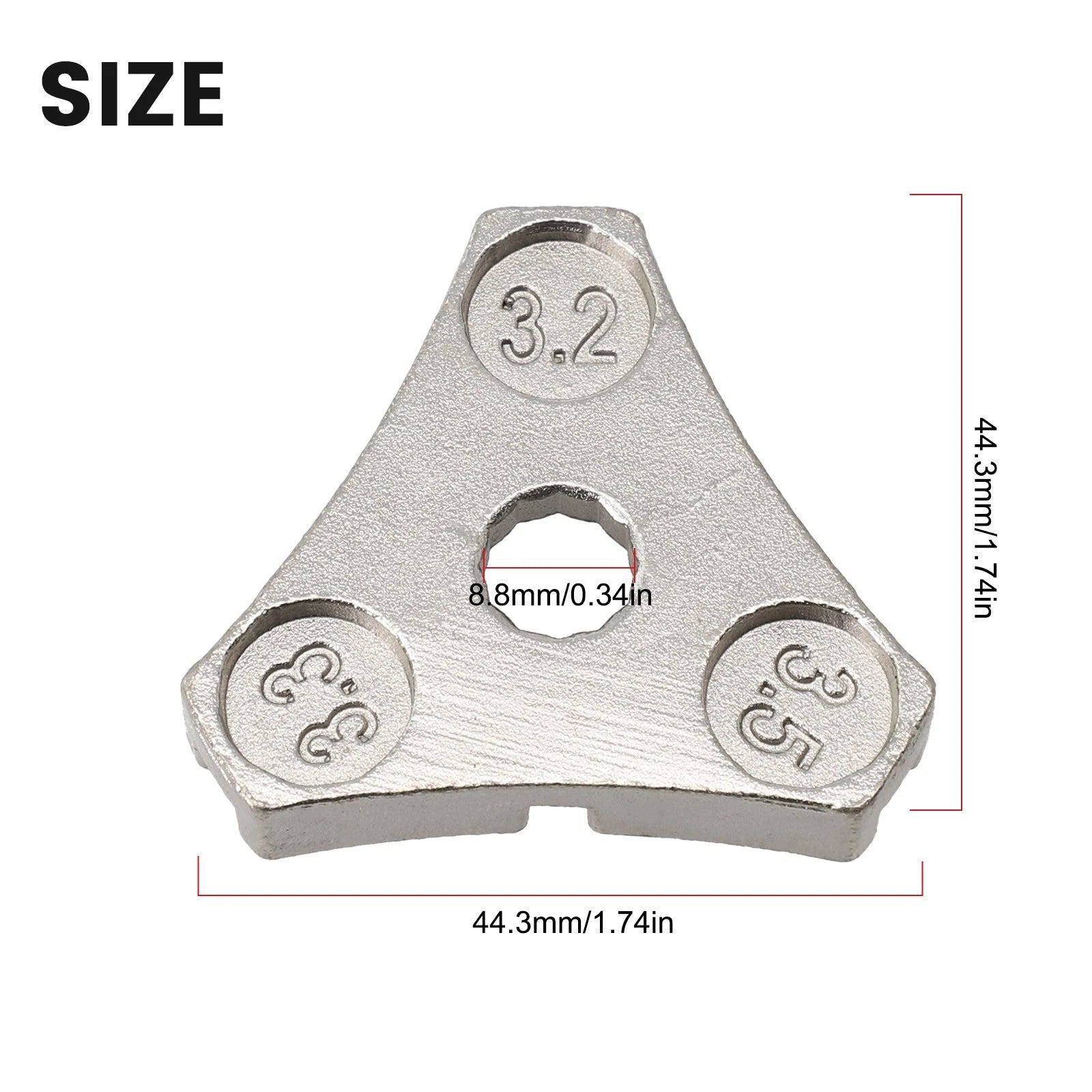 Bicycle Spoke Wrench #52 for 12g Spokes (3.2/3.3/3.5mm)