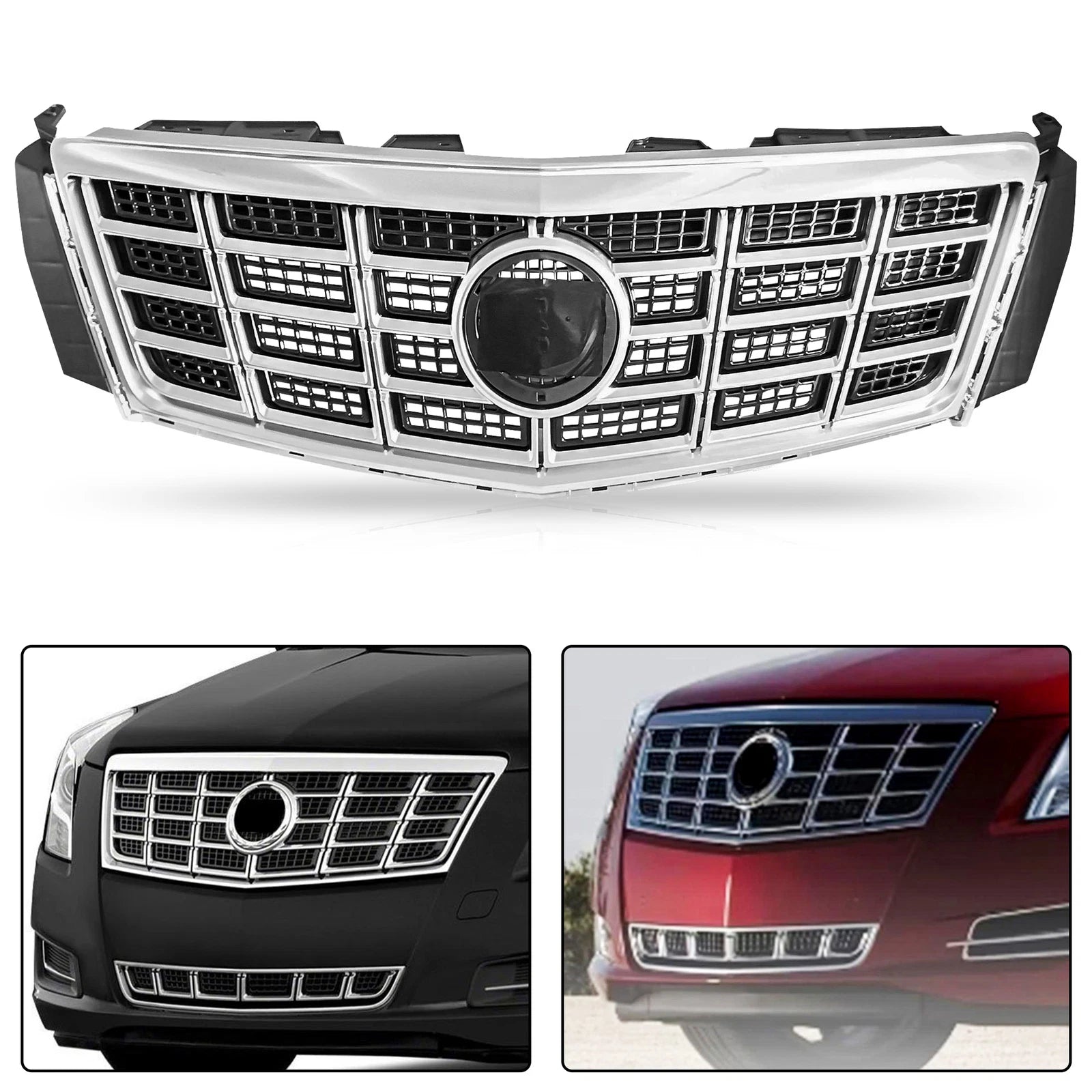 Black Center Grille Chrome Trim for Cadillac XTS (2014-2017)