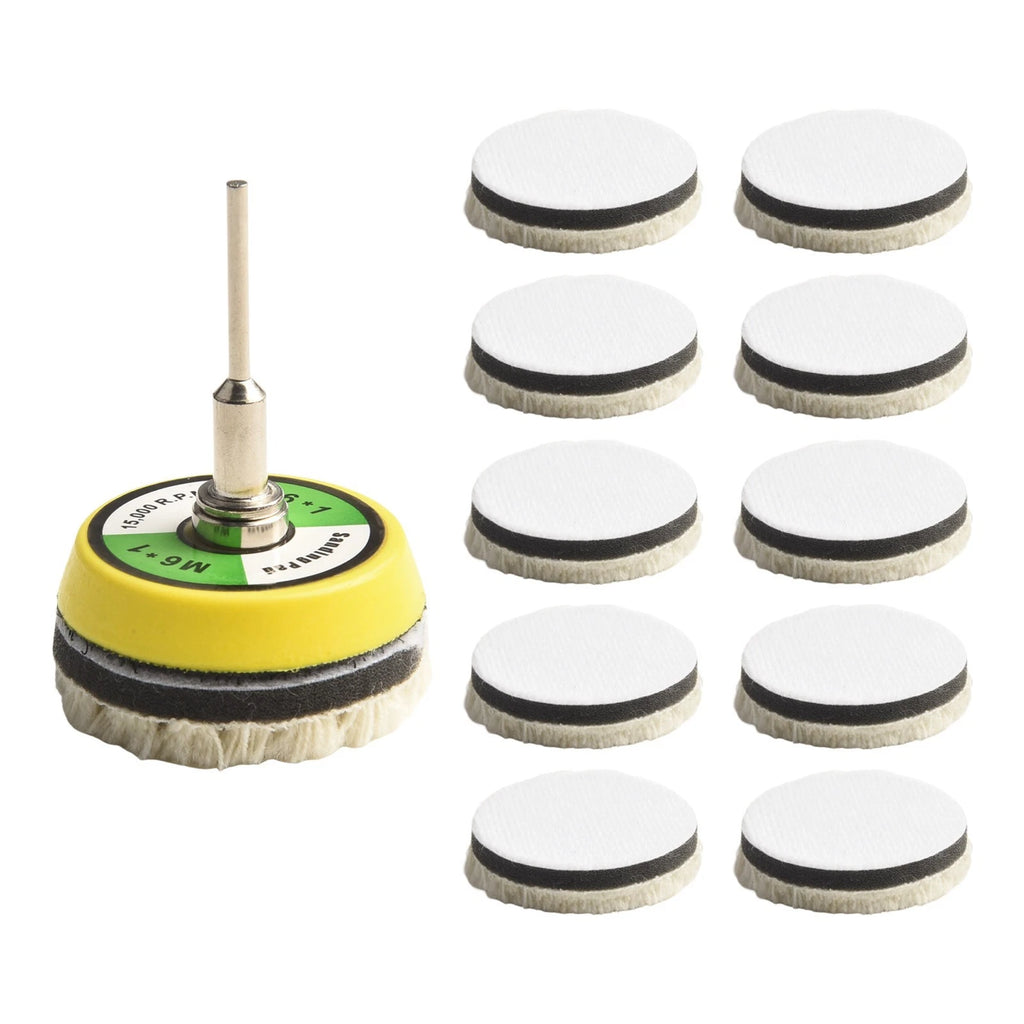 Set of 20 Wool Buffing Pads for Polishing (2 Inch)