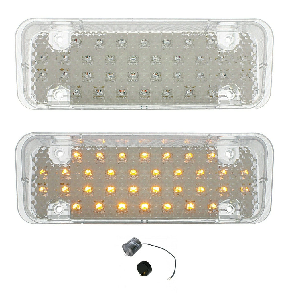LED Parking Turn Lights Clear Lens with Flasher for 1971–1972 Chevy Truck