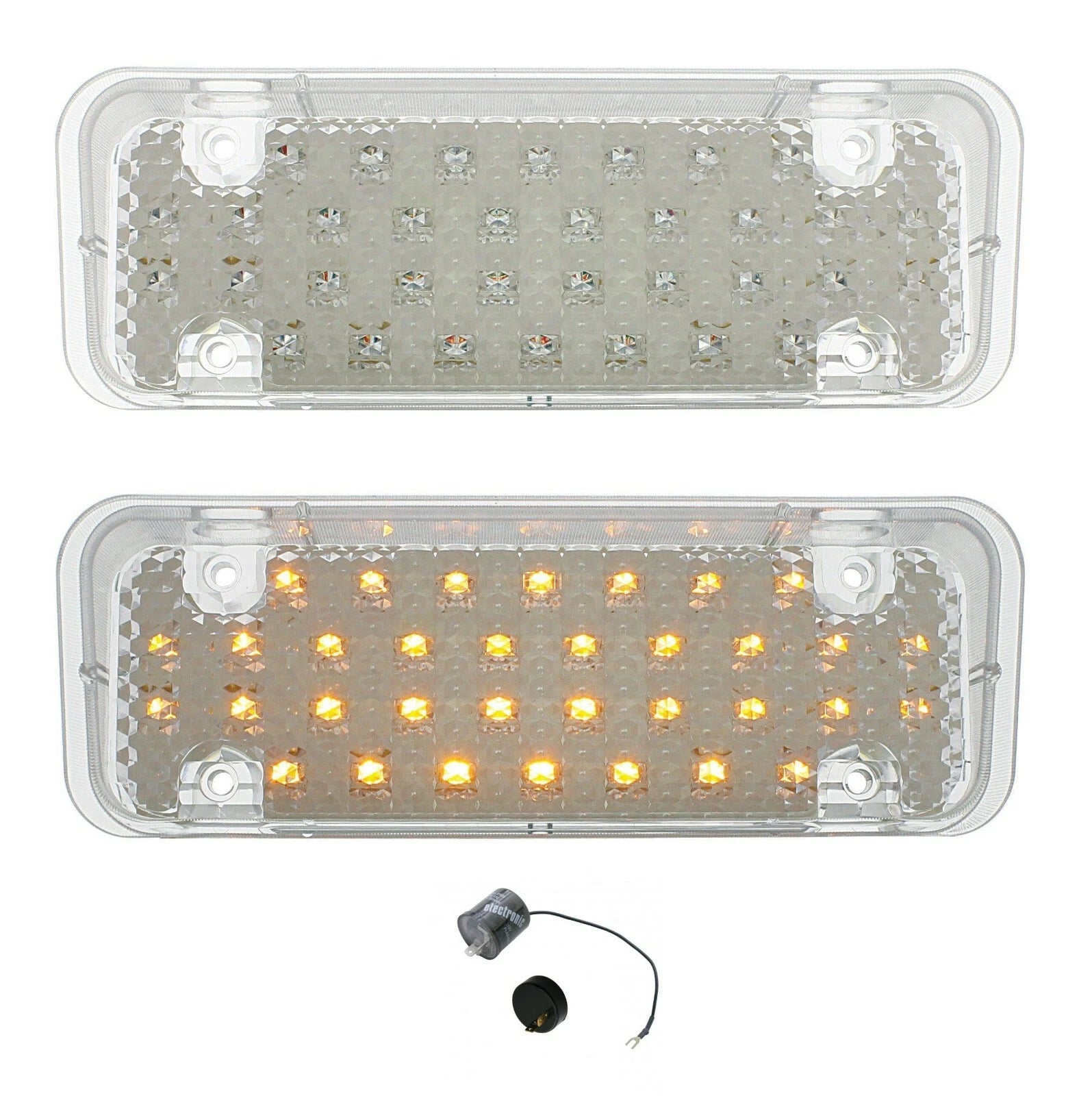 LED Parking Turn Lights Clear Lens with Flasher for 1971–1972 Chevy Truck