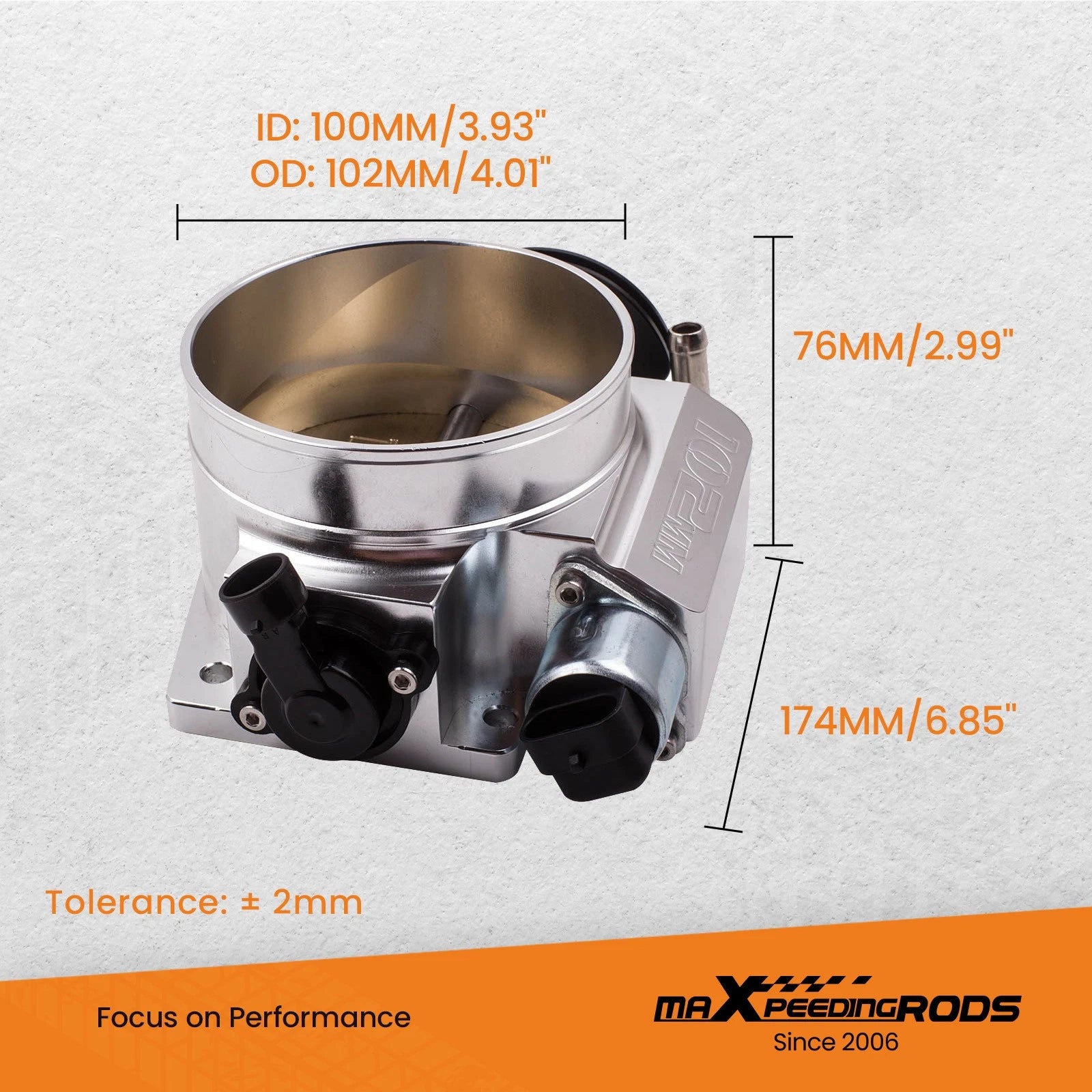 Throttle Body for GM LS Series (LS1, LS2, LS3, LS6, LS7, LSX) (102mm)