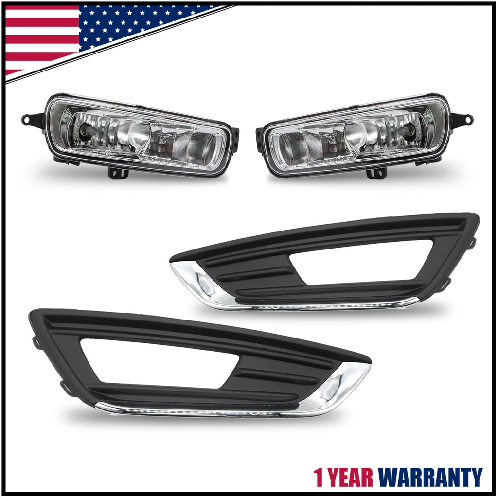 Set of 2 Bumper Fog Lights for Ford Focus (2015–2018) - Left & Right with Bezel