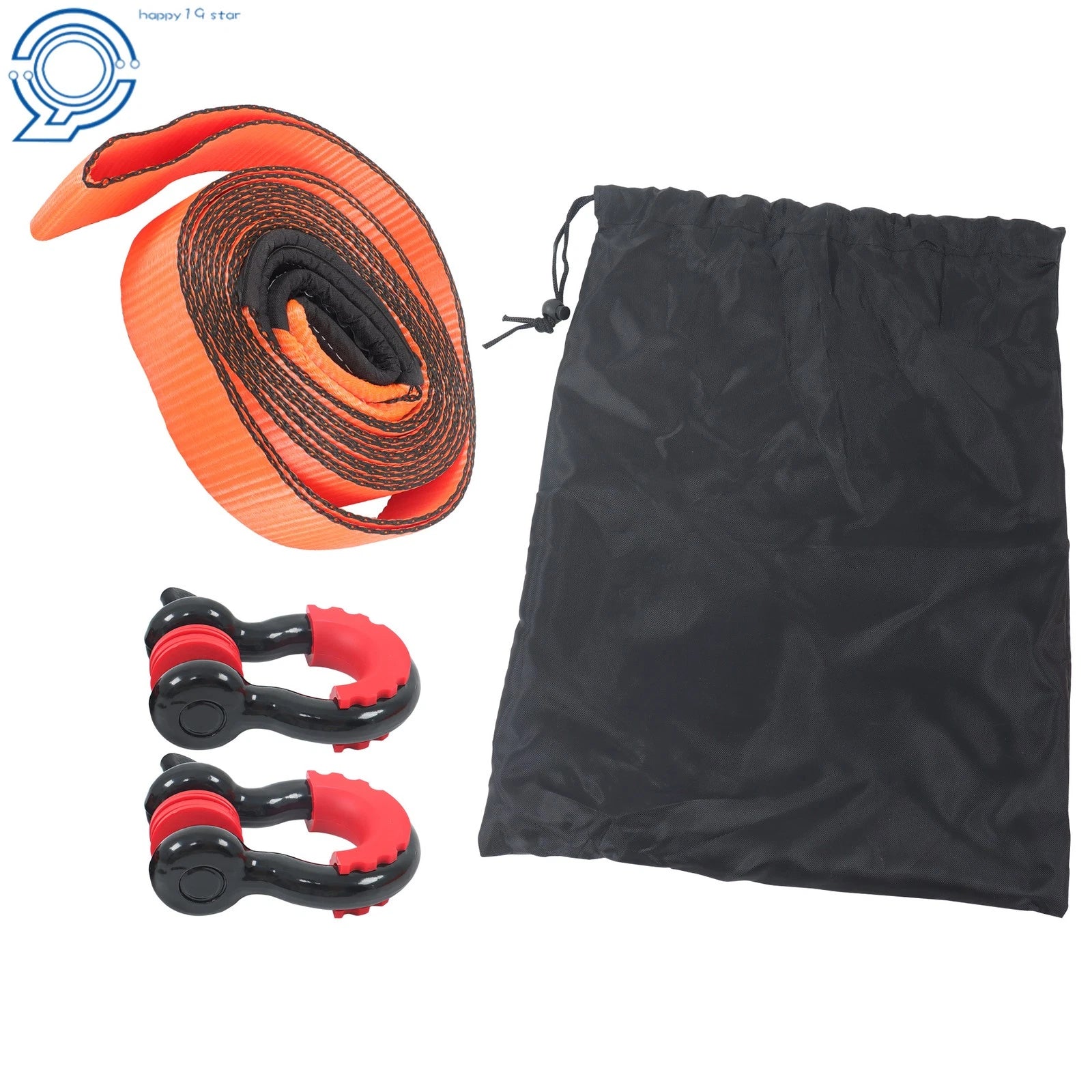 Recovery Tow Strap Kit with Anti-Theft D-Ring Shackle (2 Pieces)