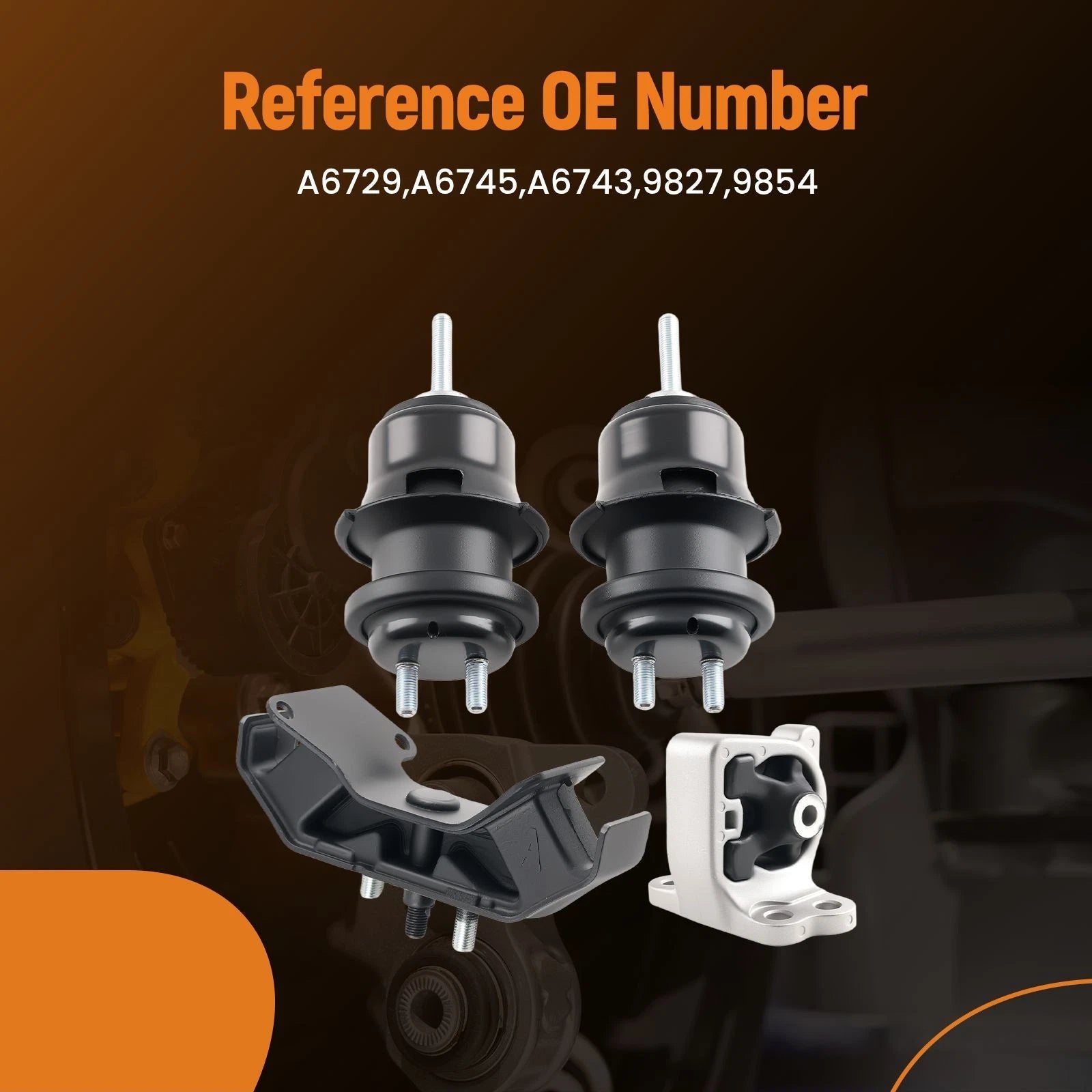 Set of 4 Engine Motor & Transmission Mounts for Subaru Outback (2013-2014)